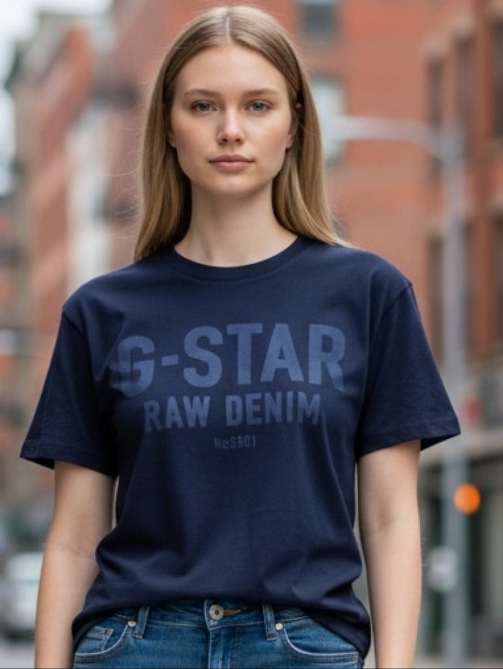 G-Star Navy Graphic Logo Short Sleeve Tee 4572